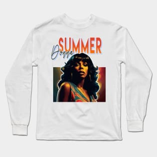 Vintage Styled Fan Art Design - Donna Summer Long Sleeve T-Shirt